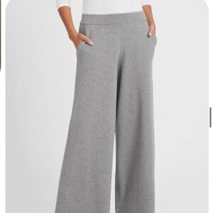 NWOT sold out Banana Republic Charcoal wide leg knit pants pockets S $120